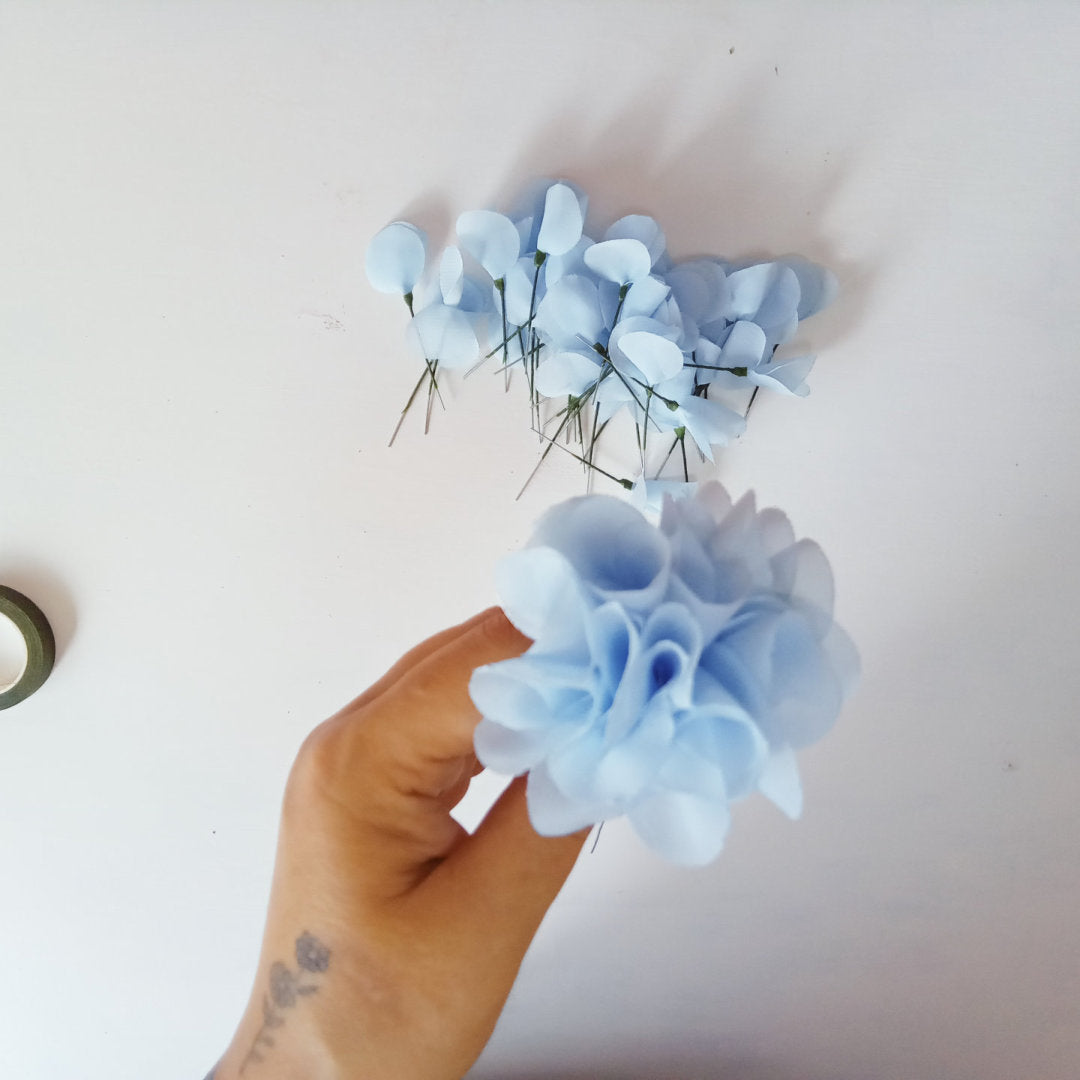 Crea Hermosas Hortensias de Tela con Técnica de Cautín