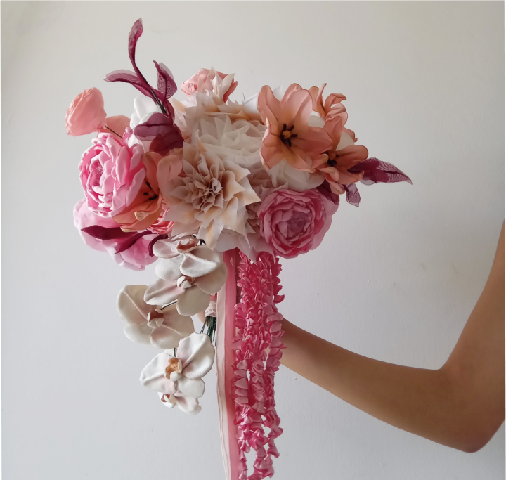 Ramo de novia color rosa y coral